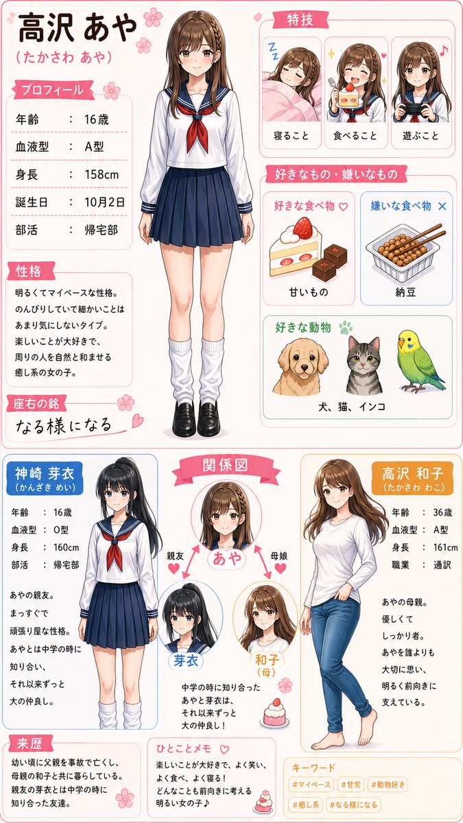 あや様確認用ページ あやカフェの登場人物です ⸜(*ˊᵕˋ*)⸝