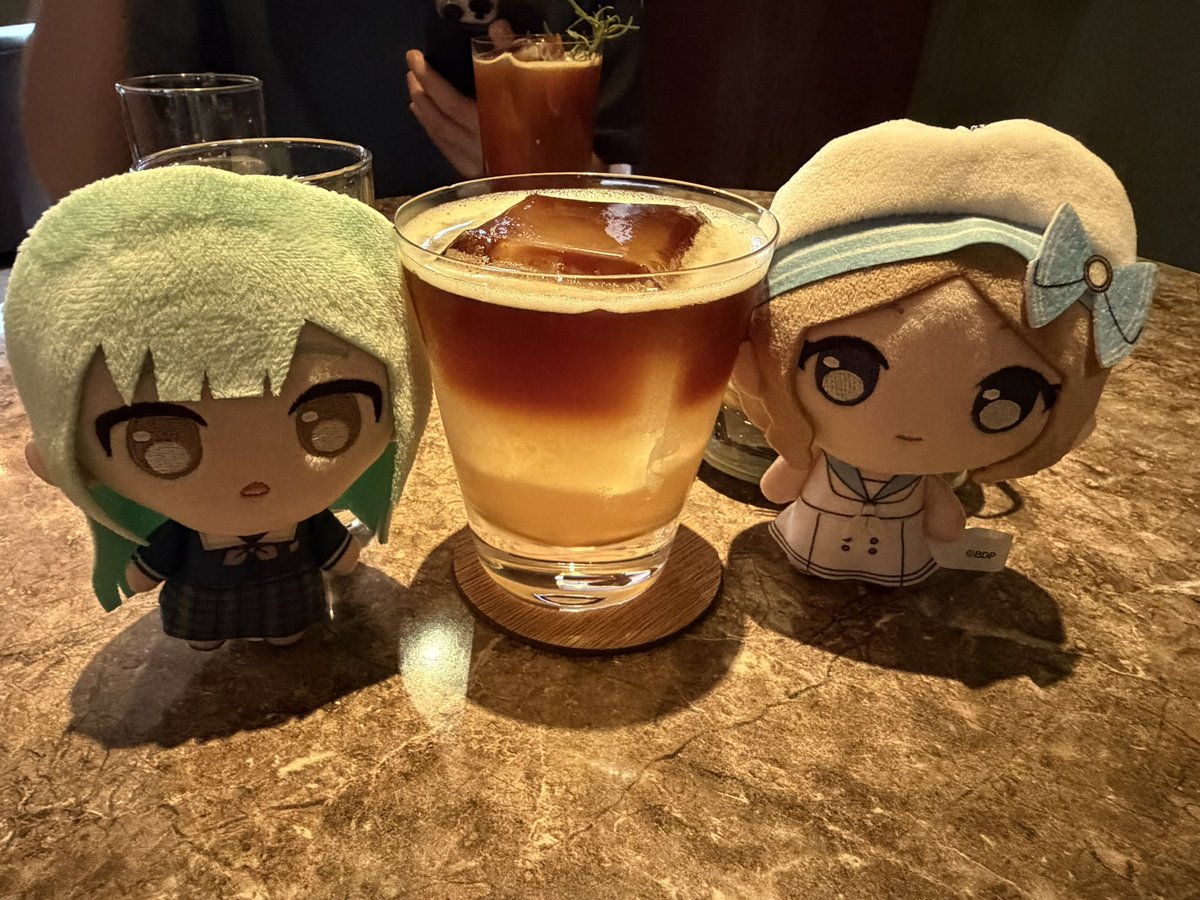 bocchithefunk2's tweet image. ぬいちゃんたちと久しぶりのお出かけ🧸✨🍸🍮
#drink #若葉睦 #長崎そよ