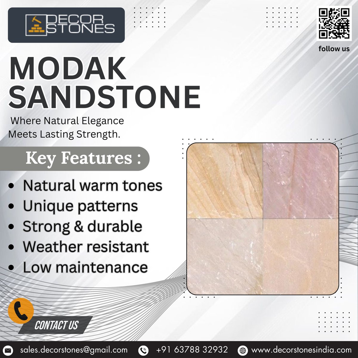 decorstones_'s tweet image. Modak Sandstone – where natural elegance meets durability 🪨✨
Warm tones, unique patterns &amp;amp; weather-resistant strength make it perfect for indoor &amp;amp; outdoor spaces.
#ModakSandstone #NaturalStone #HomeDesign #Architecture #DecorStones #BuildingMaterials