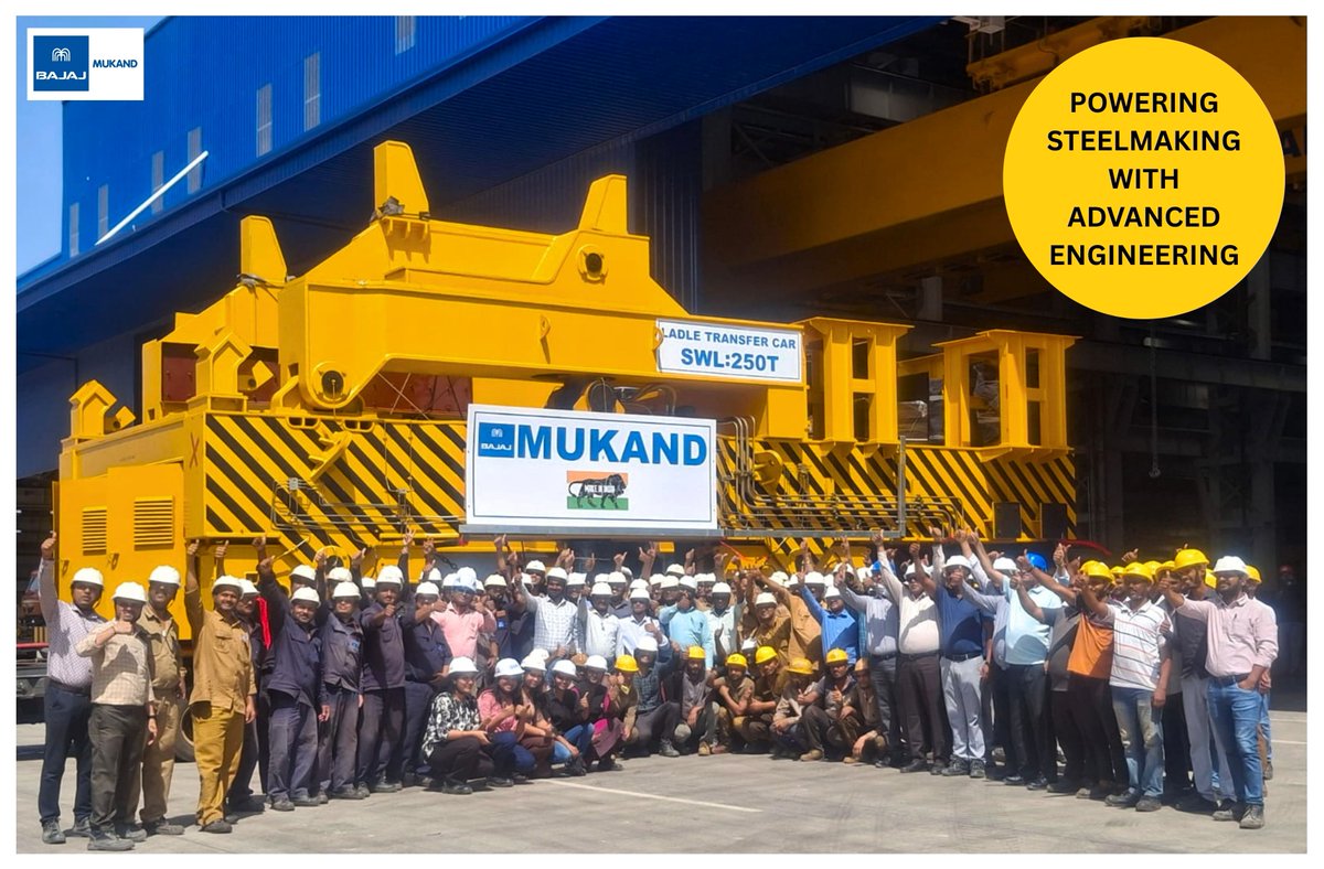 MukandSteel's tweet image. We are proud to share that we have successfully supplied a 250T Hot Molten Metal Ladle Transfer Car to a leading multinational steel manufacturer. 

#Mukandlimited #EngineeringExcellence #MakeInIndia #Manufacturing #Teamwork #HeavyEngineering #SteelPlant #SteelIndustry