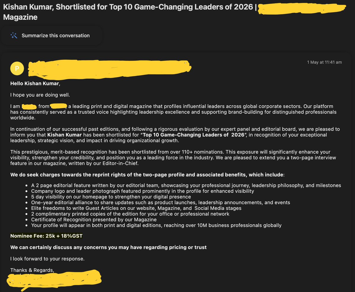 🗣️: Researchers must be reaching out to you

The 100 mails I receive daily:
(just freaking stop. If I get one more like this, I am gonna crash out)