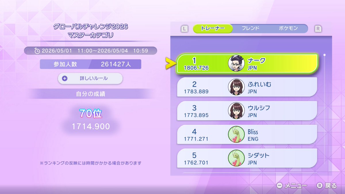BESTrawberry's tweet image. このあたりで予選抜けられませんか、、、
#NintendoSwitch #ポケモンチャンピオンズ #ポケチャン