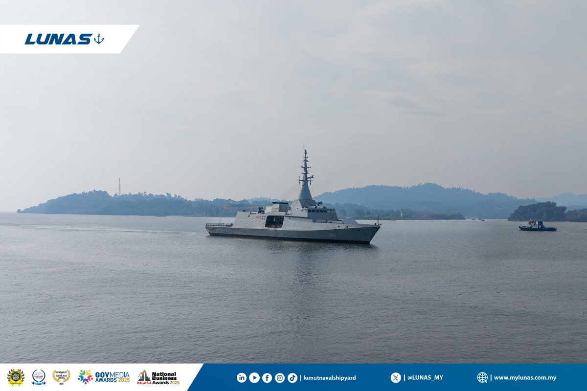 aag_th's tweet photo. 🇲🇾🇫🇷⚓️AAG_th บันทึกประจำวัน: เรือฟริเกต #LCS ลำแรก KD Maharaja Lela มาเลเซียเริ่มการทดลองเรือในทะเลครั้งแรก
https://t.co/J1kG1aofcV
#Malaysia #Navy @tldm_rasmi #RMN @MINDEFMalaysia @LUNAS_MY Maharaja Lela class #LCS1 #France @navalgroup Gowind 2500 #Frigate #Warship https://t.co/6fG00yMTMS