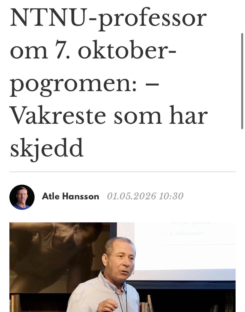 henrikbeckheim's tweet image. Professor at Norwegian University: «October 7th is the most beautiful thing to happen in our Century»

During an eveny in Trondheim, a Palestinian professor at NTNU—the Norwegian University of Science and Technology — Bassam Hussein described the Hamas attack on October 7 as “the