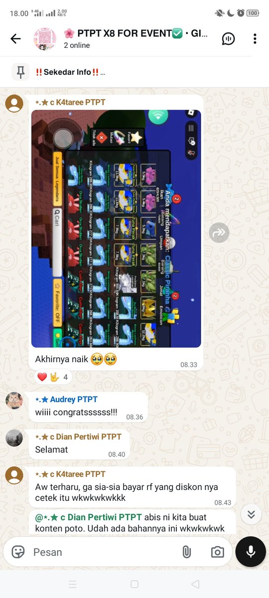 ayriseo's tweet photo. OPEN PTPT X8 6 JAM FISH IT EVENT 🐟🐳

🔮 : PTPT x8 6 jam
💸 : 6K/nelayan
🕙 : 7 AM WIB
💫 : SERVER WANGI + banyak testi
❌ : NO SCRIPT‼️

✨ udah naik 8+ new forgotten dan 20+ sc baru✨

partner business @Bluee_Skyyq @Akdoloxoa
@risavelyn #bealanja https://t.co/0d9ELoxgNe