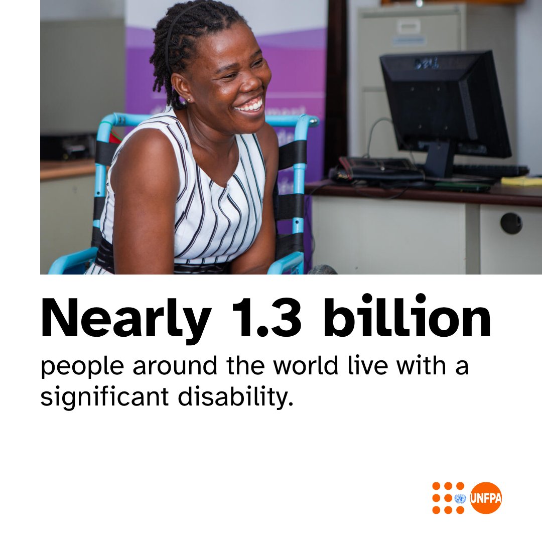 Nearly 1 in 6 persons around the world lives with a disability.

Yet, most health systems were not designed with them in mind.

That is a gap we need to bridge.

At <a href="/UNFPA/">UNFPA</a>, we are clear: disability-inclusive healthcare is not optional if we want to #LeaveNoOneBehind.