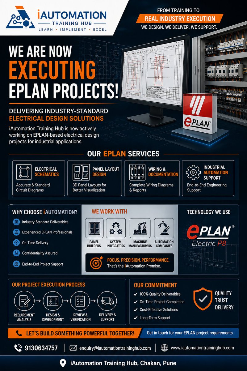 iAutomation_'s tweet image. ⚡ Now executing EPLAN Electrical Design Projects!

Schematics | Panel Design | Wiring Documentation
📞 9130634757
🌐 iautomationtraininghub.com
#EPLAN #Automation #Electrical