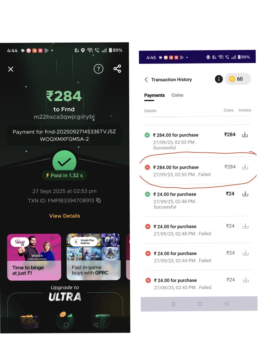 rohan_55666's tweet image. @_frndapp Complaint filed on National Consumer Helpline (Docket No: 9231560). ₹569 &amp;amp; ₹284 deducted but transactions failed in app. No refund for 8 months. Support gives auto replies &amp;amp; closes chats. Resolve immediately or I will escalate legally. #refund #consumercomplaint