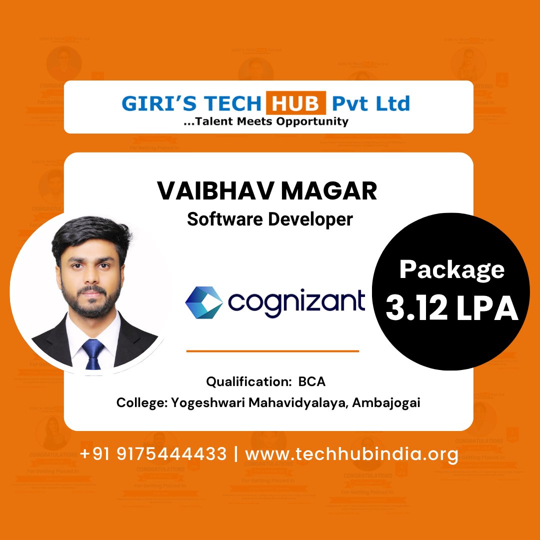 HubGiri's tweet image. Congratulations... Vaibhav for your job offer!! 🎉

#placement2026 #ITjobs #placements #recruitment #javafullstackdeveloper