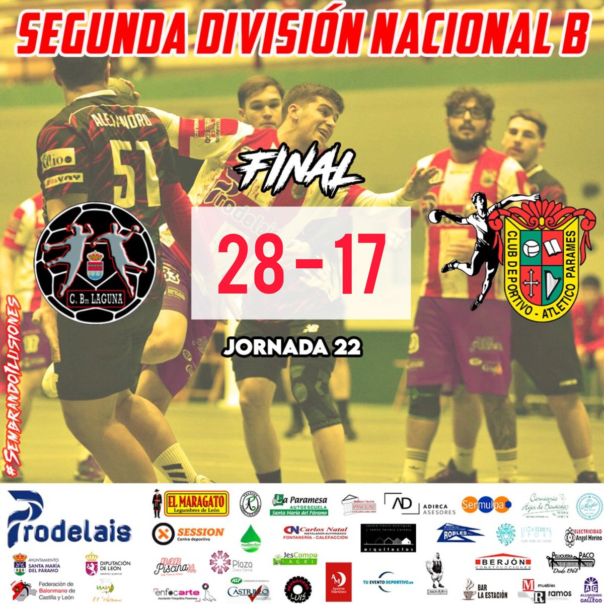 bmatparames's tweet photo. 🔴 𝙁𝙄𝙉𝘼𝙇

🏆Jornada 2️⃣2️⃣
#SegundaNacionalB
🆚 Zas Visión BM Laguna 
📍 Pabellón Municipal de Laguna de Duero (Valladolid)

🚜 #SembrandoIlusiones 🌽

🤾🏼 #VamosParames
#balonmano #santamariadelparamo https://t.co/C1GyN3mSd9