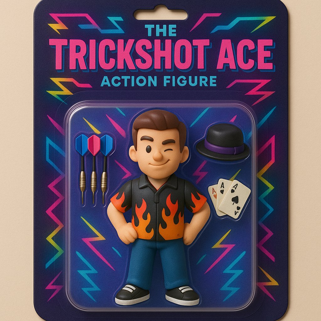DartRise23's tweet image. The Trickshot Ace doesn’t miss. He calculates. Every angle. Every bounce. Every outcome already decided before the dart leaves his hand. 👉 Follow @DartRise23 for players who think three throws ahead #darts #trickshots #precision #dartplayer