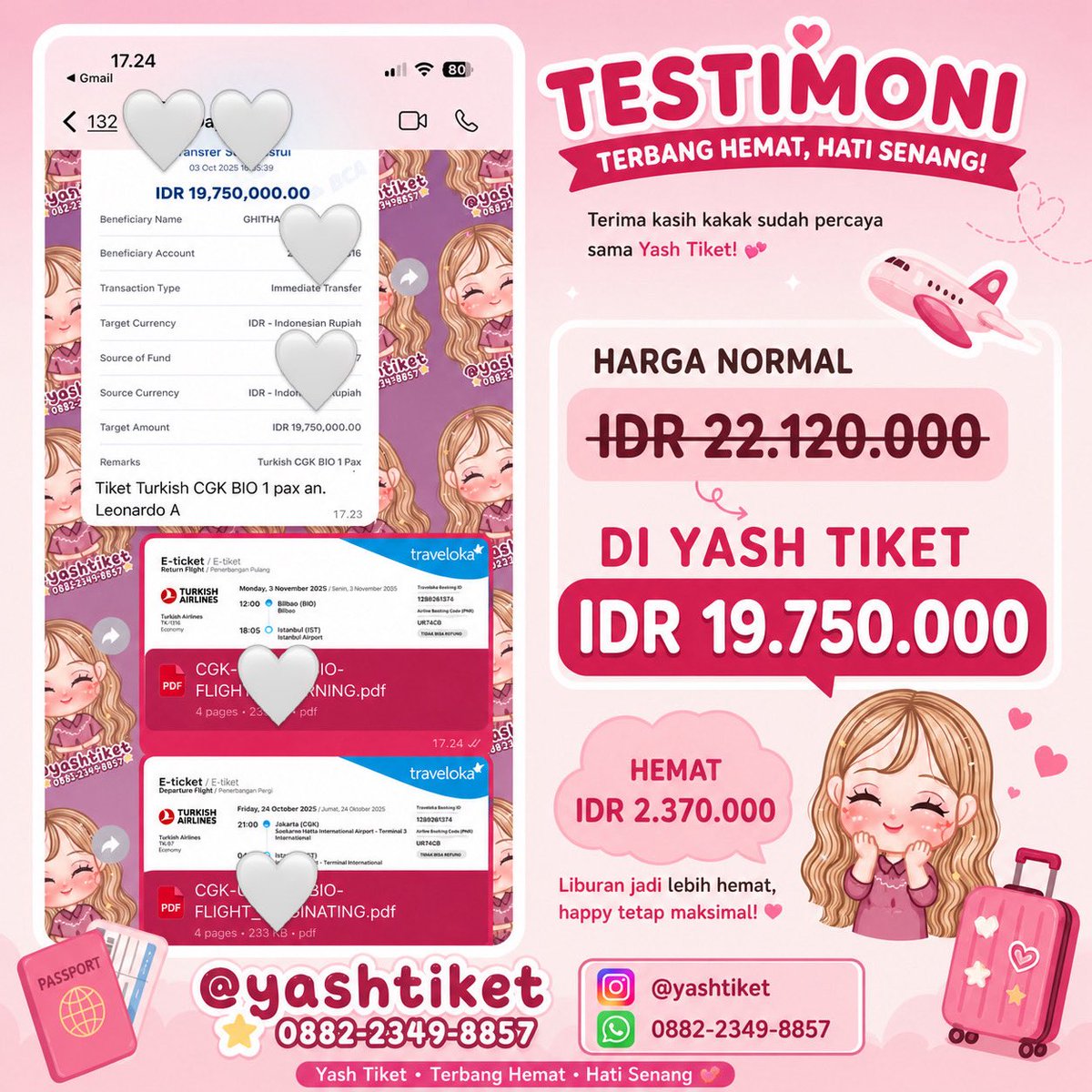 yashtiket's tweet photo. hiii~ yg butuh tiket pesawat diskon bisaa ke aku yaahh!🥰🫰🏻 
pastinya lebih murah dari aplikasiii~

instagram @yashtiket
whatsapp: https://t.co/OsfI9IzAf4 https://t.co/eYSWoytV6r