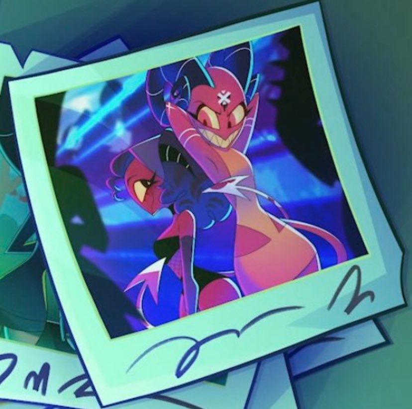 JaysonHowl's tweet photo. I just realized Barbie and Kendra are wrapping their tails around each other in this pic 🥹

I love how much Helluva Boss characters use their tails! https://t.co/m1x6oUTIw3