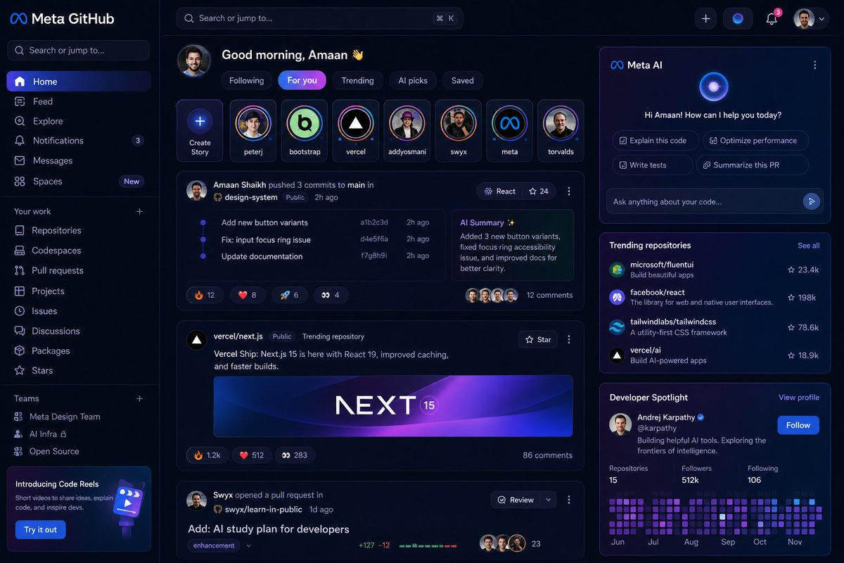 GitHub if Meta designed it