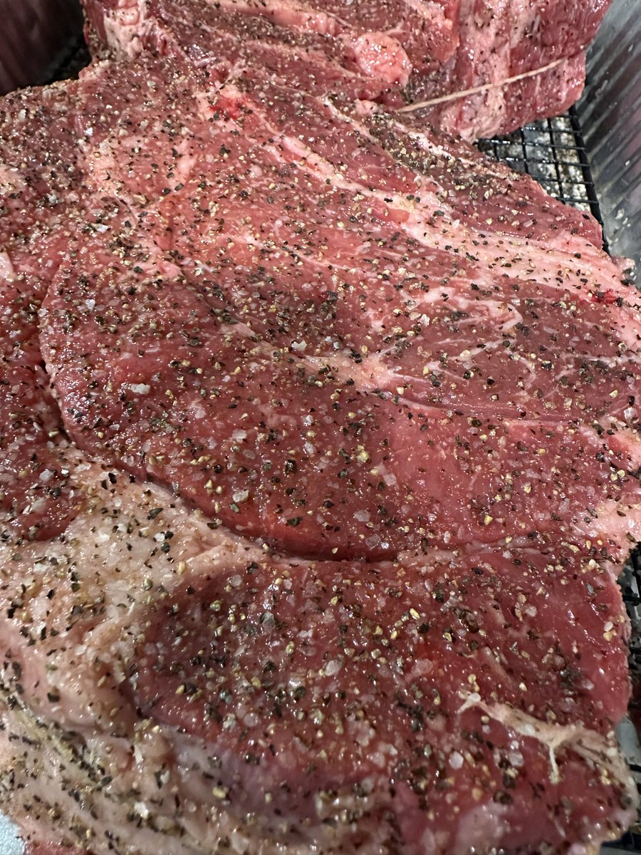 Simply_Tre_'s tweet image. Got two chuck roasts about 4lbs each, think I’ll do a poor man’s brisket with a twist, oh ya &amp;amp; went with @FireHatchRubs brisket bark! 🔥 #trustheprocess #bbq