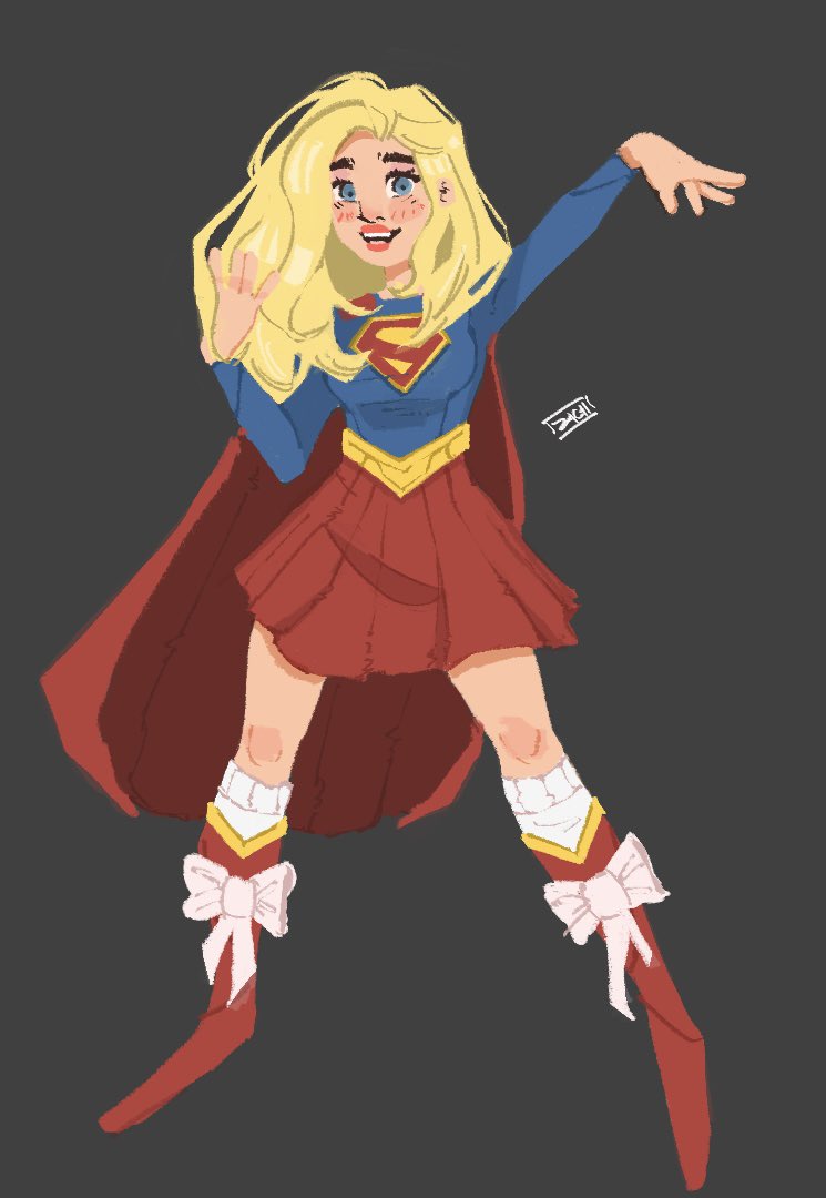 zacioart's tweet photo. Supergirl cafe drawing saturday evening vibes~ 

i’m so happy i got to draw today 

#art #artph #sketch #supergirl #superman #procreate https://t.co/gBrVTDD9Bt