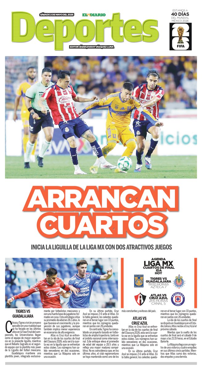 El_DiarioMx's tweet image. Te compartimos nuestras portadas, para mantenerte mejor informado.📰
Y suscribase a nuestro canal de WhastsApp: 👉 shorturl.at/sSU23! 📰🤳
#CdVictoria #Tamaulipas