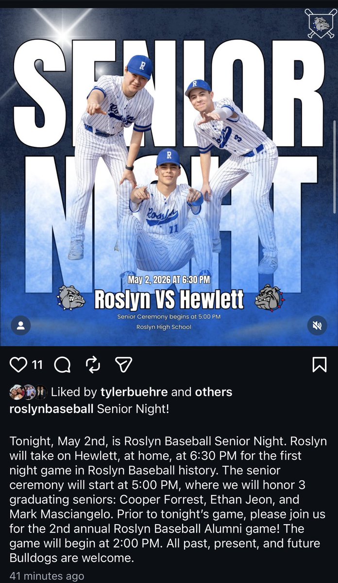 Roslyn Bulldogs Baseball tweet media