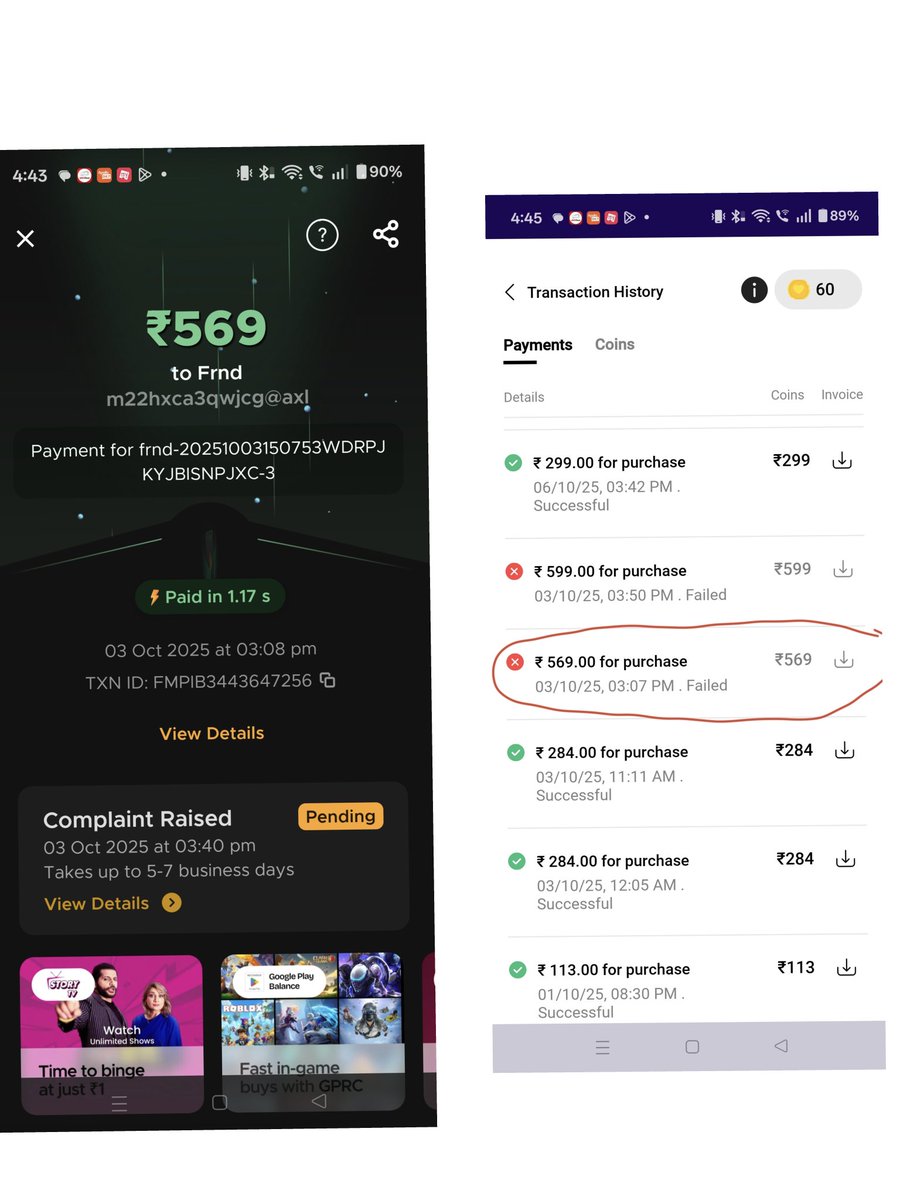 rohan_55666's tweet image. FRND app issue – Complaint filed on National Consumer Helpline (Docket No: 9231560). ₹569 &amp;amp; ₹284 deducted but transactions failed in app. No refund for 8 months. @_frndapp resolve immediately. #refund #consumercomplaint