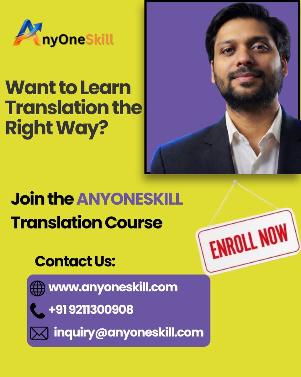 any1skill's tweet photo. Learn Translation skills, but still confused? 
Where to start? How to earn?

👉Swipe &amp; simplify your journey
Turn your skills into income

Start with AnyOneSkill today 
 📞+91 92113 00908
 🌐 https://t.co/LcGwydR6Ma

#TranslationJobs #Anyoneskill #Freelancing #LearnAndEarn https://t.co/Utj8EK0LRj
