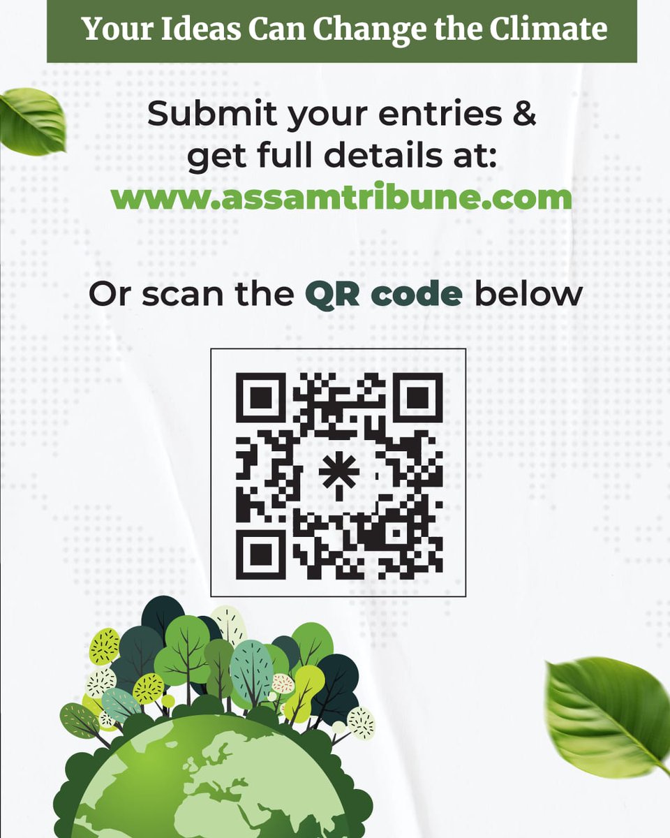 assamtribuneoff's tweet image. In a bid to spark meaningful conversations on climate change and sustainability among young minds, The Assam Tribune has announced a state-wide "Online Drawing and Essay Competition" to mark World Environment Day 2026.

Read more: assamtribune.com/assam/the-assa…

#WorldEnvironmentDay