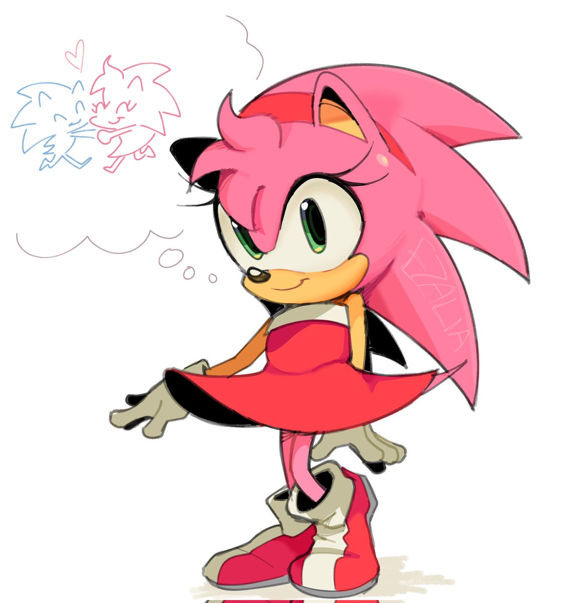 Ezaliaaaa02's tweet photo. She's so cute in this concept art 🥹❤️

#amyrose #sonicthehedgehog #sonamy #fanart https://t.co/JfhhPvhNua