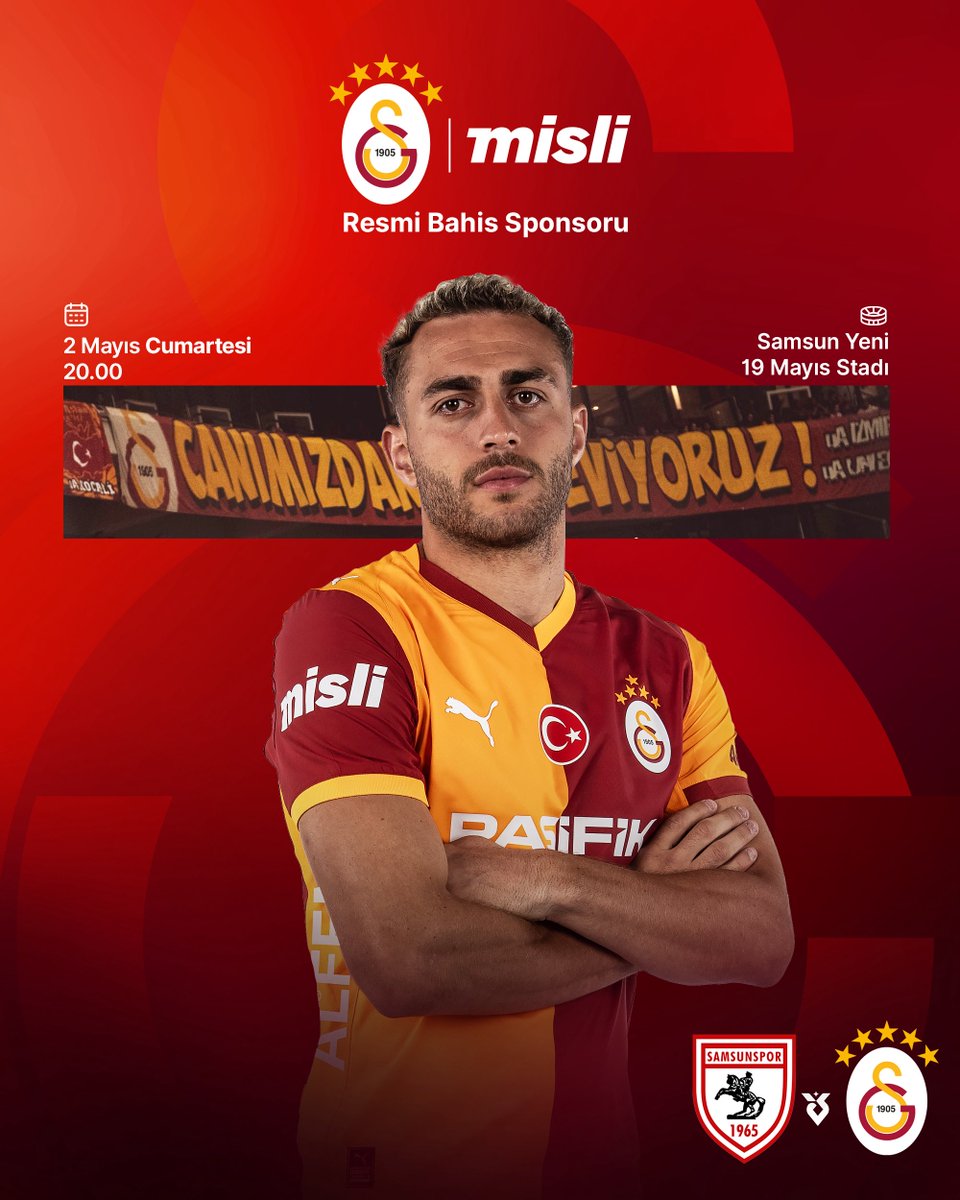 Galatasarayımız, Samsunspor deplasmanında sahaya kazanmak için çıkıyor!

Sen de maçın heyecanına ortak olmak için Misli’ye gir, kazanmanın tutkusunu adanmış hayatların tutkulu sponsoru Misli'de yaşa!

📲 bit.ly/SAMSUNSPOR-GAL…