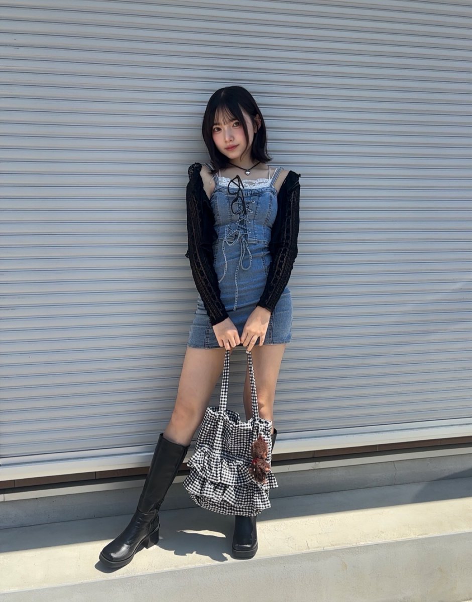 HANA_4_12_'s tweet image. 今日暑かったね〜。
black × denim 🖤
この組み合わせ優勝ぢゃない？😉

 #Ljc #ootd #今日のコーデ #Hana