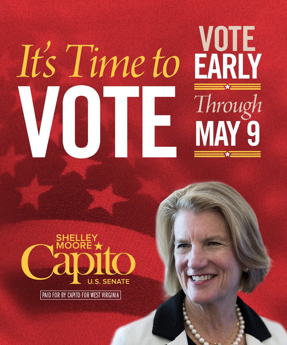 Early voting locations are open across West Virginia TODAY! 

Find a location in your county here: sos.wv.gov/media/490/down…

Look up your county’s sample ballot here: apps.sos.wv.gov/elections/samp…

Stand with me and President Trump to keep delivering for West Virginia by voting CAPITO