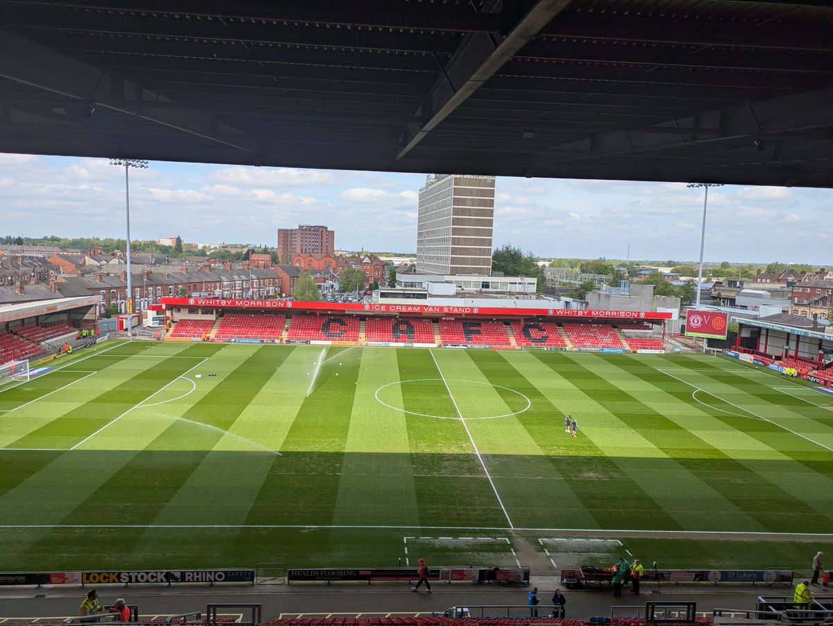 stephenpage22's tweet photo. In place at Gresty Road for today's automatic-promotion decider at Crewe Alexandra #camUTD https://t.co/OGIvVjvVVV
