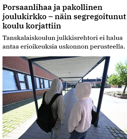 DEuutiset's tweet photo. Kunnollista Tanskasta

"Damgaard lisäsikin Tingbjergin koulun ruokalistalle porsaanlihaa. Joulukirkosta tuli pakollista. Oppitunneilla keskustellaan taannoin kohua herättäneistä Muhammad-pilapiirroksista ja tulkkien käytöstä luovuttiin."

#Tanska #maahanmuuttopolitiikka 🇩🇰 https://t.co/Rp6Ubx1eGb