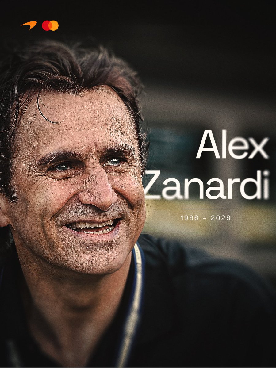 McLarenF1's tweet photo. Saddened to hear the news of Alex Zanardi’s passing, a truly inspirational man and athlete to all. Alex’s resilience and determination is something we all admired, and his legacy in sport will remain strong.

Our thoughts are with his friends and family at this time 🧡

#McLarenF1