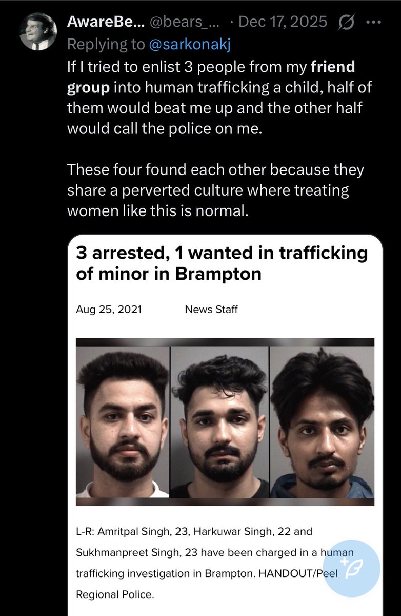 bears_aware's tweet image. A group of 5 Sikh men in Surrey showed up to meet 14y.o. girl for sex.
When 5 perverts are all in the same friend group it is a sign of much bigger and widespread problems in this community.