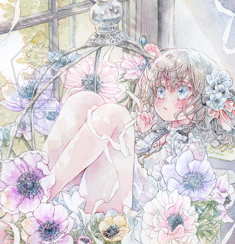【香月 稜】4/15-19「アネモネの鉢」展◆ジュンク堂原画棚 tweet media