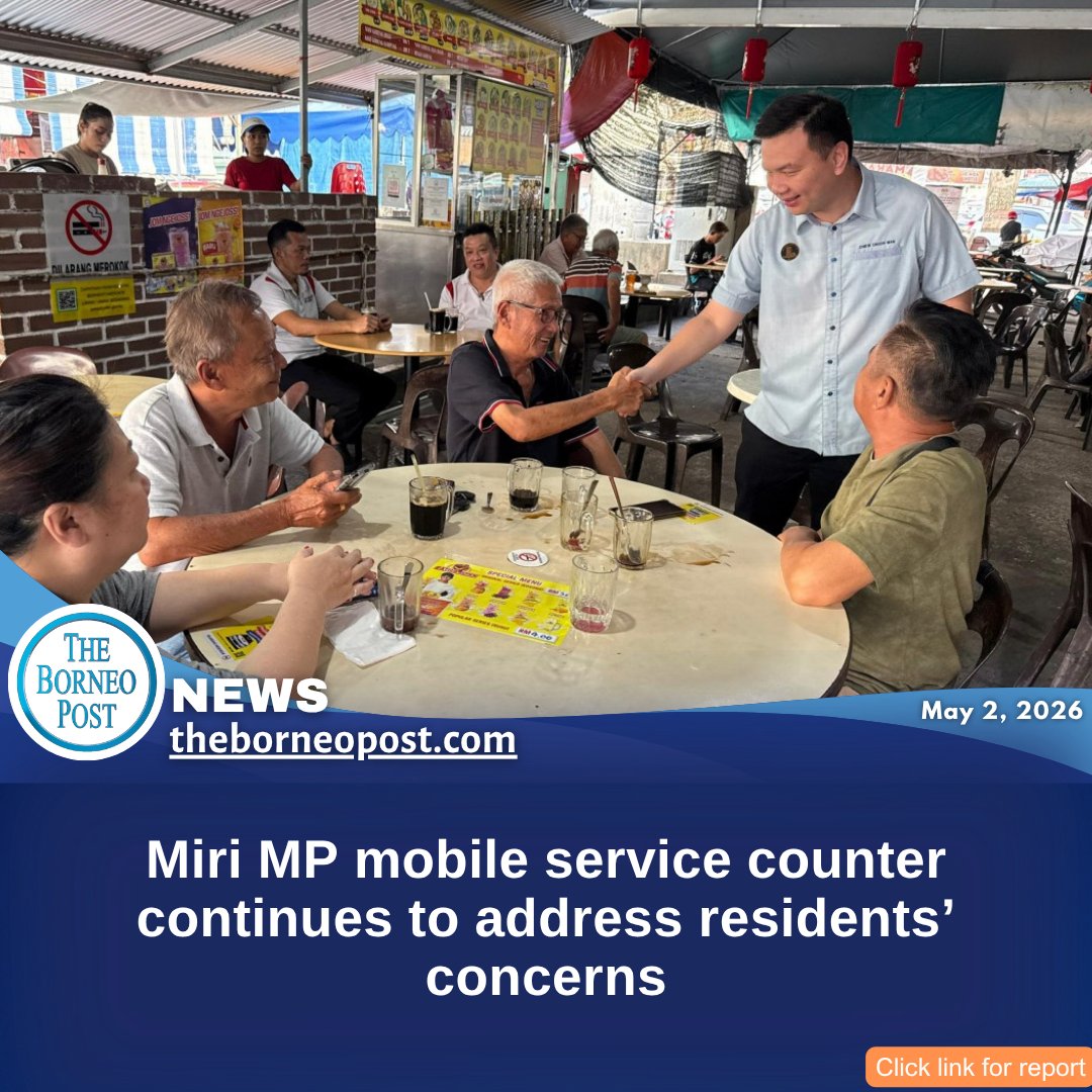 theborneopost's tweet image. Miri MP Mobile Service Counter continues to provide a platform for residents to raise issues and seek assistance, with the latest session held in Morsjaya covering welfare aid and public services.
theborneopost.com/2026/05/02/mir…

#Miri #ChiewChoonMan #Community #Sarawak