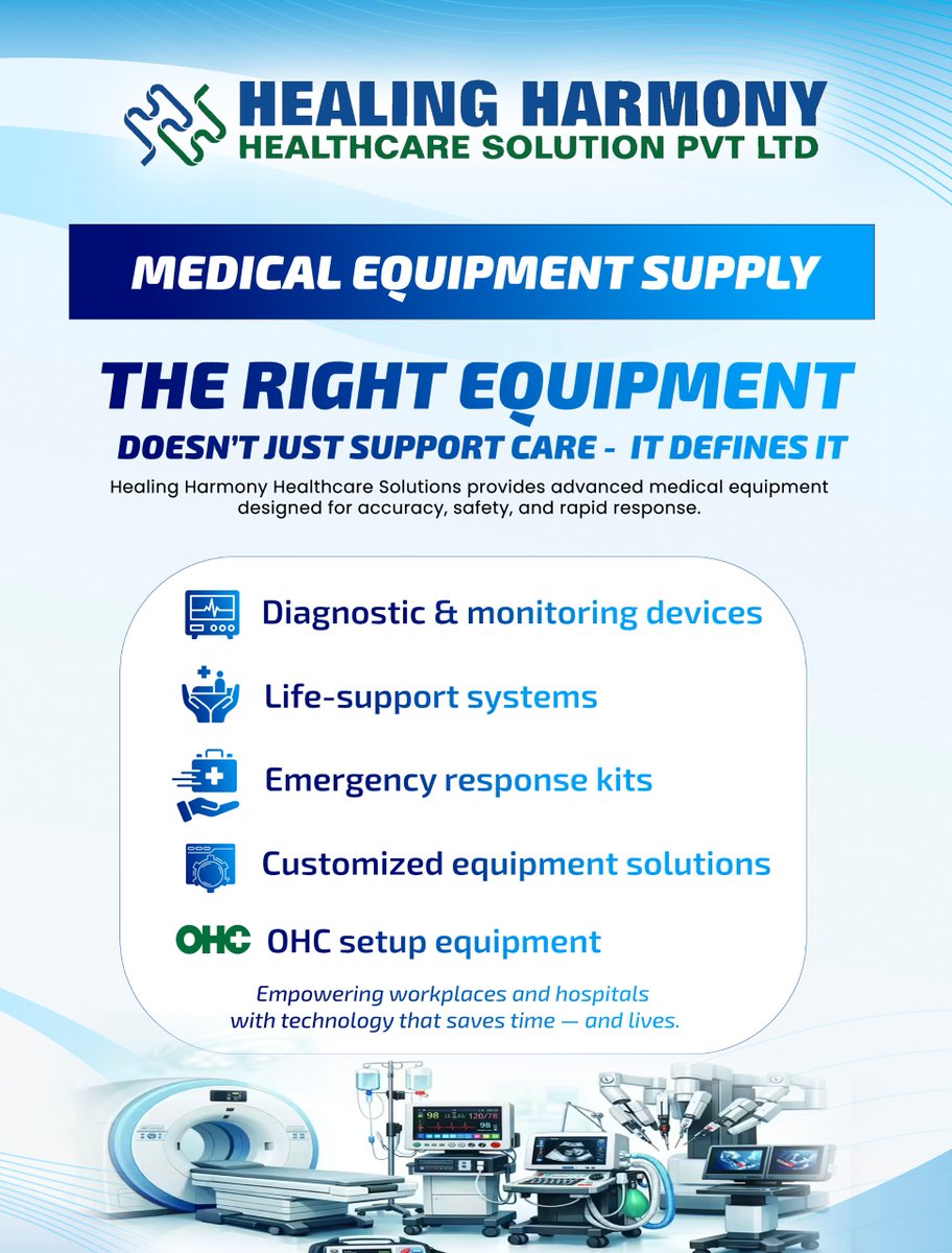 health_car48295's tweet image. The right equipment doesn’t just support care — it defines it.

Advanced medical solutions built for accuracy, safety &amp;amp; rapid response.

#Healthcare #MedicalEquipment #MedTech #PatientCare #Innovation