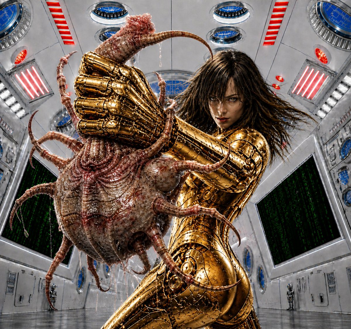 mambomamo's tweet image. #SciFi
#SciFiArt
#FuturisticArt
#CyberpunkArt
#SpaceAesthetics
#FutureWorld
#SyntheticLife
#AICharacter
#MechaAesthetic
#CreatureDesign
#DigitalArt
#Fembot
#FemaleCyborg