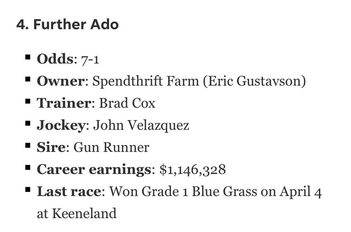 bobmackin's tweet image. The Kentucky family that wants to buy the Whitecaps without further ado and take them to Vegas owns a contender in today’s Kentucky Derby, called Further Ado. #vwfc #vanpoli #MLS #bcpoli #SportsBiz #savethecaps