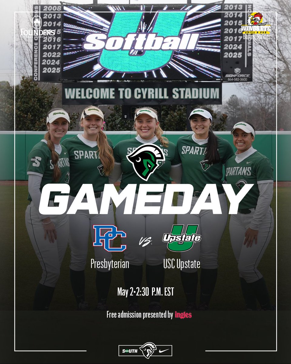 ⚔️SENIOR DAY ⚔️

We take the field for the regular series finale on Senior Day!

🆚Presbyterian
🕐2:30 P.M. EST
📍Cyrill Stadium/Spartanburg, S.C.
📊brnw.ch/21x287f
🎟️Free Admission presented by Ingles