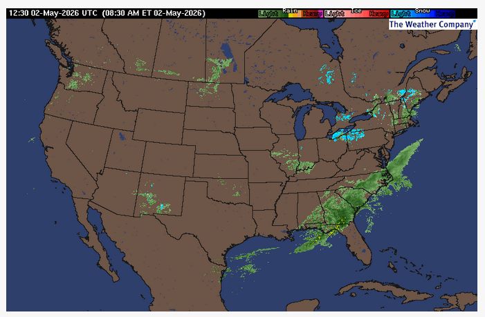 WeatherOrNot411's tweet photo. A large area of rain is moving into the Southeast this morning, with heavy downpours expected across much of Florida and the East Coast.

Locals in Jacksonville should prepare for steady rain and possible thunderstorms.

Stay safe and drive carefully! 🌧️

#Weather #FirstAlertWX https://t.co/H3uw6hMCTU
