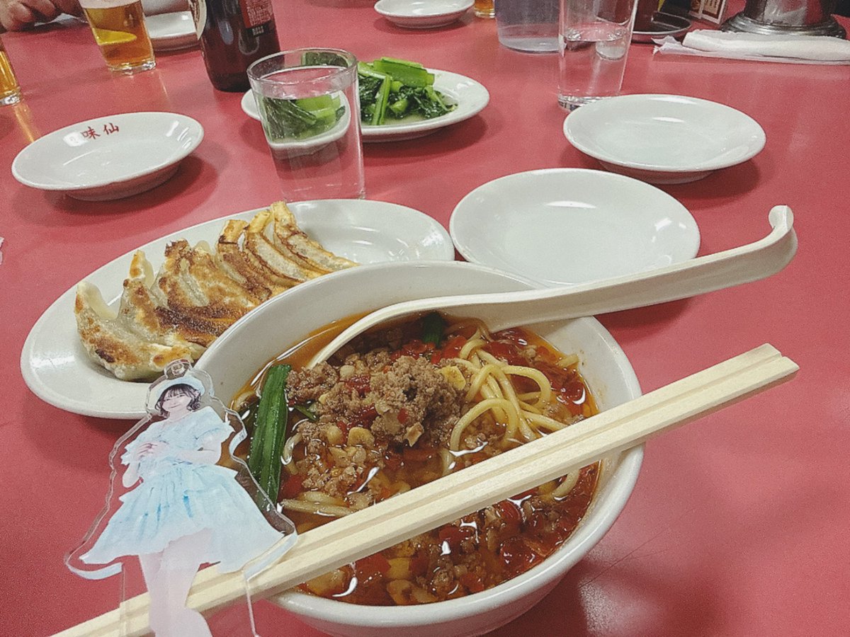 安定のニンニク炒飯台湾ラーメン小でガンギまった(꒪¯꒳​¯꒪)餃子もモチモチで美味しいかった🥟 #りんごぐみ日記🍏