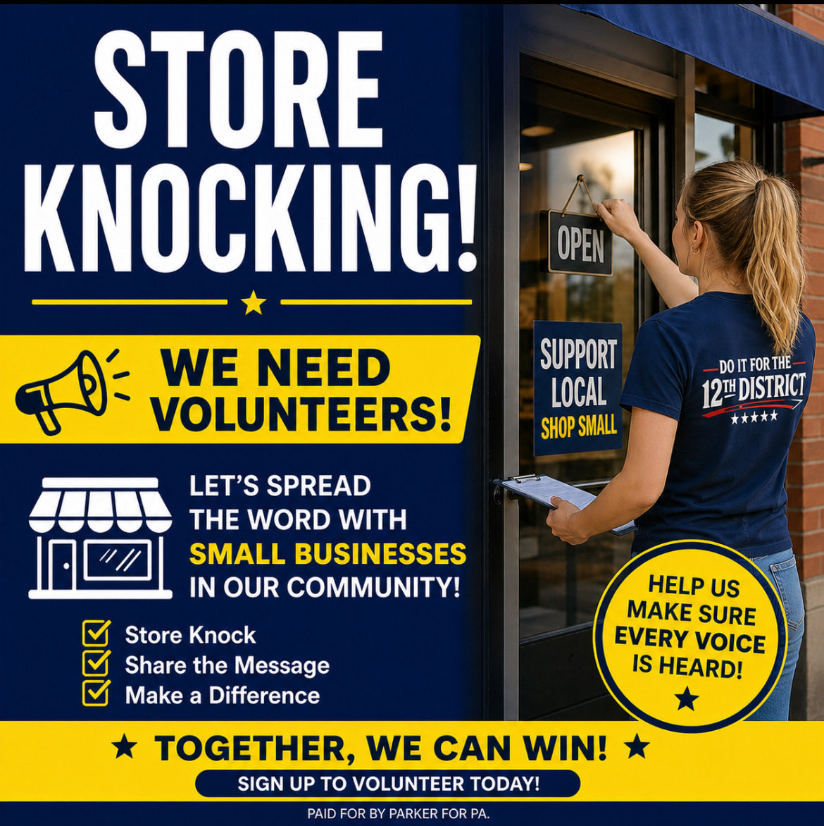 Good Morning!!! We’re Store Knocking today and showing support for our local small &amp; smart businesses ❤️🚪🛍💵

You can join us by letting every local business that you visit in the district know about our campaign. I Will always support our local businesses.

#Pittsburgh #PA12