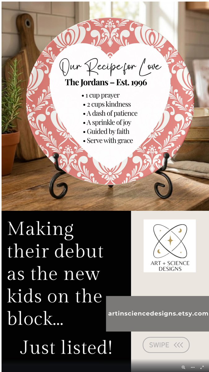 gift_ideas4mom's tweet image. Something new just landed in the shop. ✨

Couples Love Cookie &amp;amp; Dinner 12&amp;amp;#39;5&amp;amp;quot; Anniversary, Holiday Serving Platter | Make It Personal Name Plate | Secret Family Recipe

Get details here:
etsy.com/listing/449061…

#ArtInScienceDesigns #Etsy #NewListing