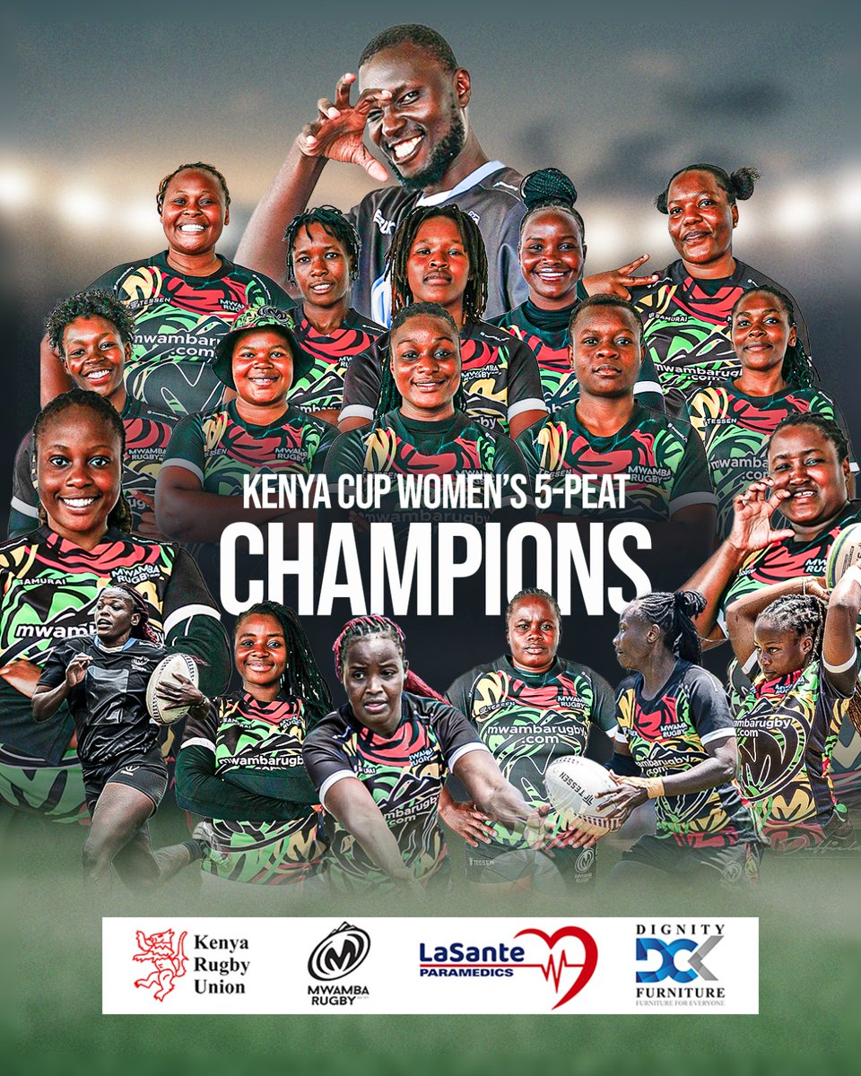 MwambaRFC's tweet photo. 𝟓-𝐏𝐄𝐀𝐓 𝐂𝐇𝐀𝐌𝐏🏆𝐎𝐍𝐒𝐒𝐒🔥🏆🏆🏆🏆🏆

Congratulations ladies. 

@Dignity_Kenya 
@Lasante_ltd https://t.co/4xNC8McTW5