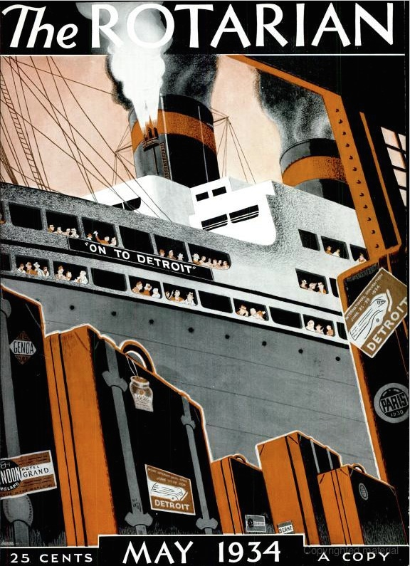 LRonLacy's tweet image. For #MAY 1934
Illustration by Stan Ekman (Stanley V. Ekman 1911-1997)
Cover of *The Rotarian*, May 1934
#illustration #illustrationart #illustrationartists #graphicdesign #graphicdesigners #StanEkman #TheRotarian #RotaryInternational