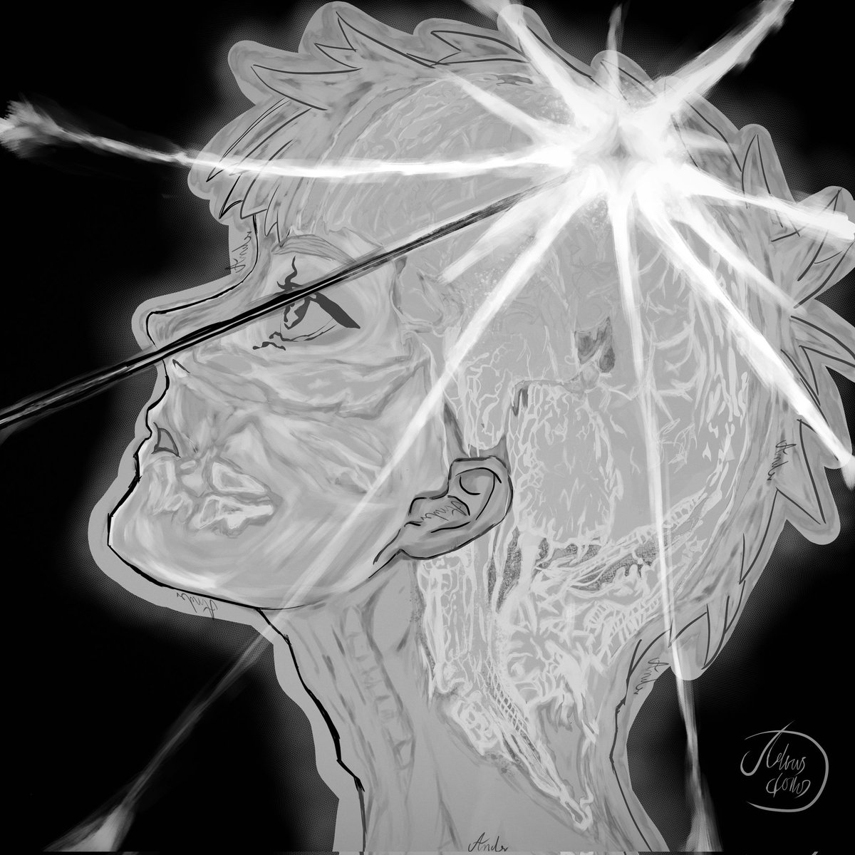 Divus1Julius's tweet photo. Trying out thermal camera color palette :D,
 just like getting lobotomy i think 😵

#thesummerhikarudied 
#光が死んだ夏 #krita #artmoots https://t.co/qBVAVREJFq