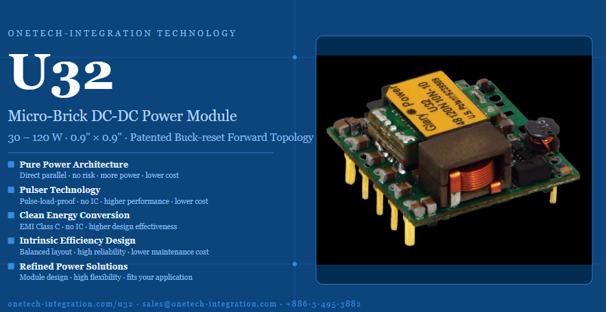 OneTechPower's tweet image. What makes the U32 Micro-Brick different? Five engineering advantages built in from the ground up.
Reach out for datasheets, samples, or application support.
#PowerElectronics #DCDCConverter #PowerModule #EMI #Telecom #IndustrialPower #PowerDensity #Onetech #EmbeddedPower