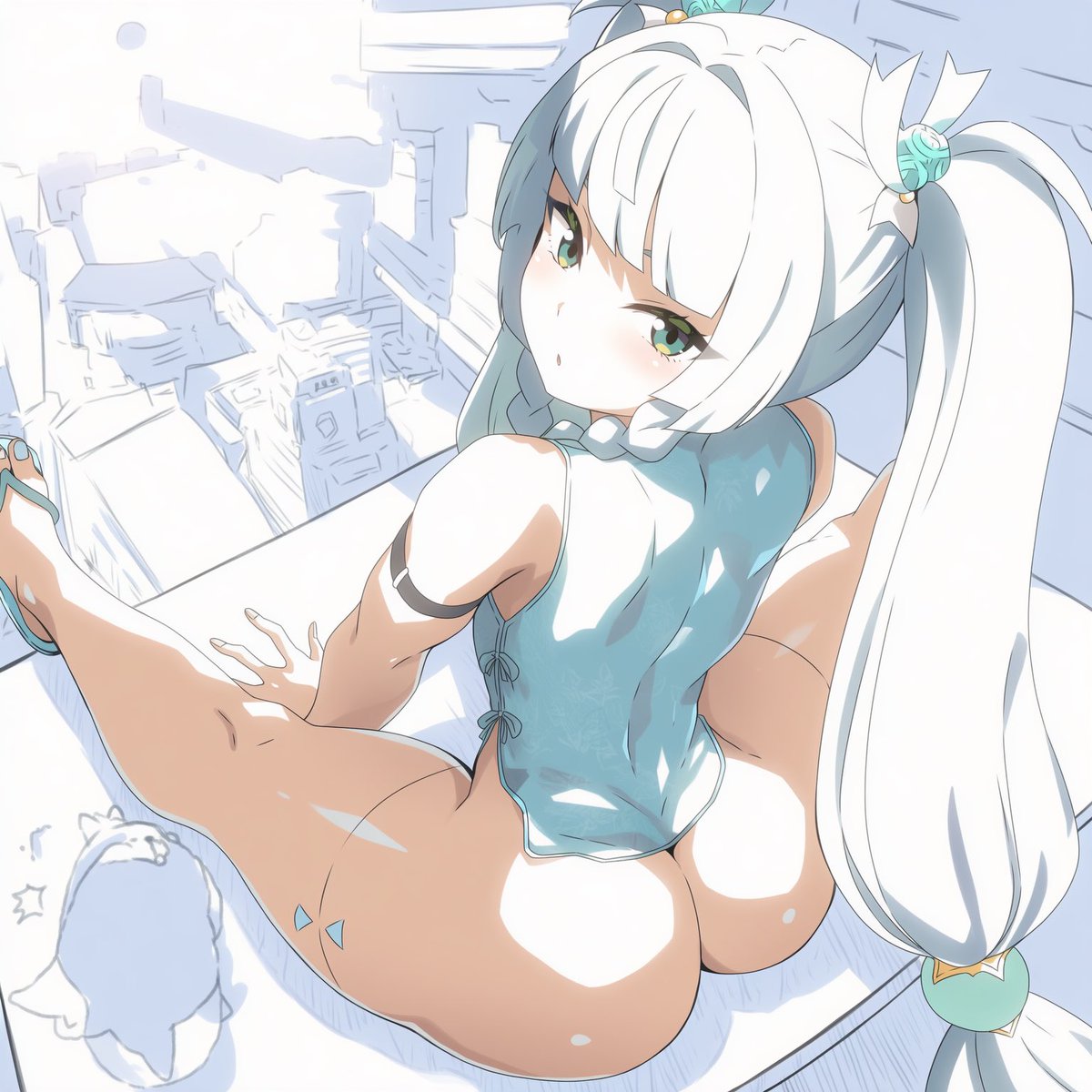 CelestialCoa's tweet photo. Qingyi stretching #ZenlessZoneZero https://t.co/GcAYSQHPBg