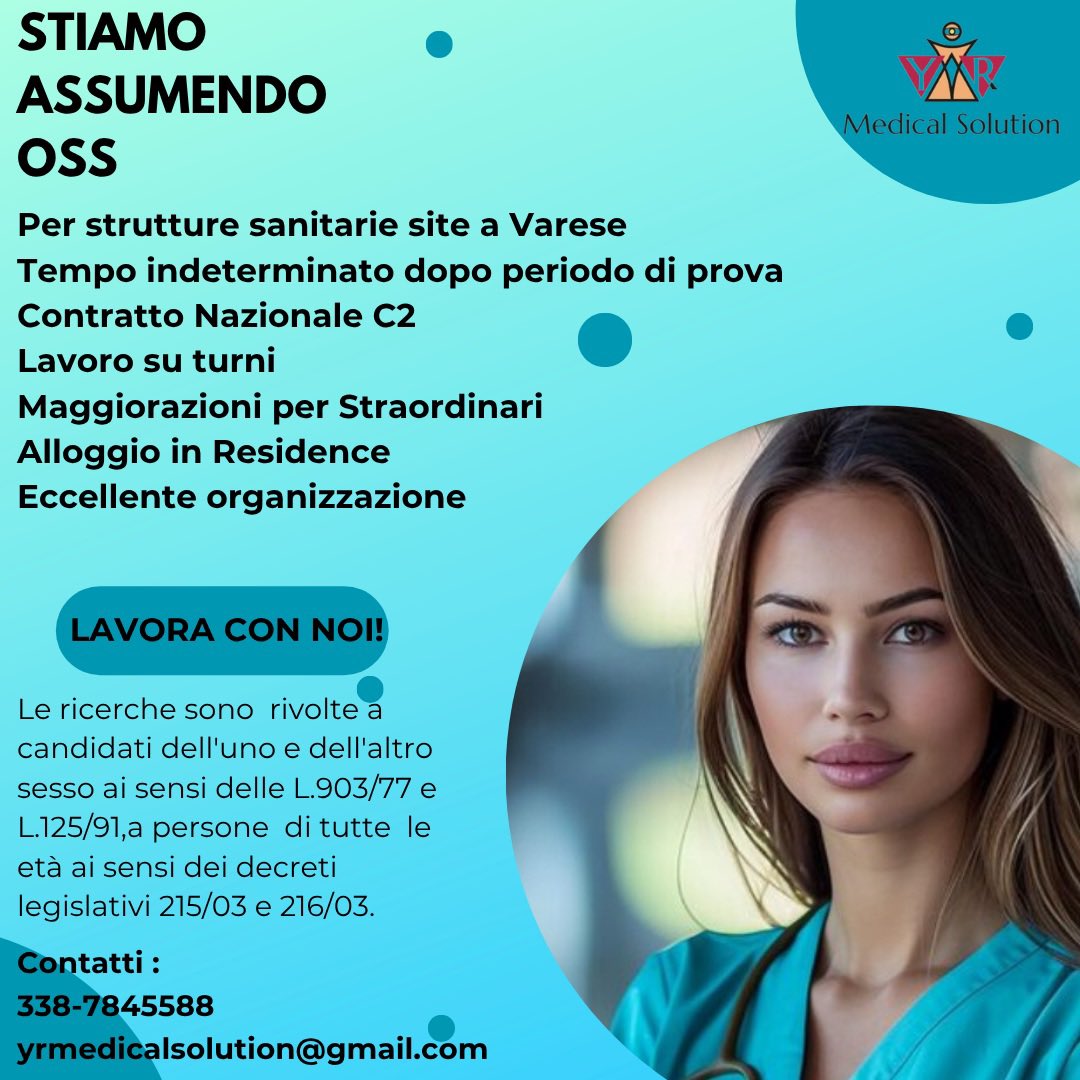 MedicalYr's tweet image. 📌Stiamo assumendo Oss❗️

#yrmedicalsolution #international #JobOpportunity #job #joboffer #jobsearch #jobopportunities #lavoraconnoi #Lavoro #Oss #italia #notiziedelgiorno #passaparola #istantmoment #istantlife #sanità #Infermieri #medici #lombardia #varese #varesedavivere #news