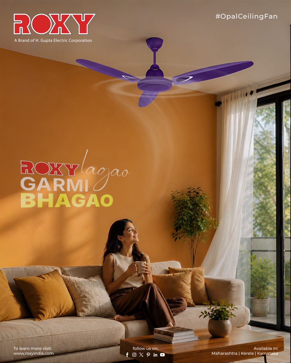 RoxyAppliances's tweet photo. Let the breeze do the talking stay cool, relaxed, and effortlessly comfortable with Roxy.
.
.
For more visit:- https://t.co/uYeGWpZmPO
.
.
#RoxyFans #CoolComfort #BeatTheHeat #CeilingFanStyle #SmartLiving https://t.co/ZasBBe4yic
